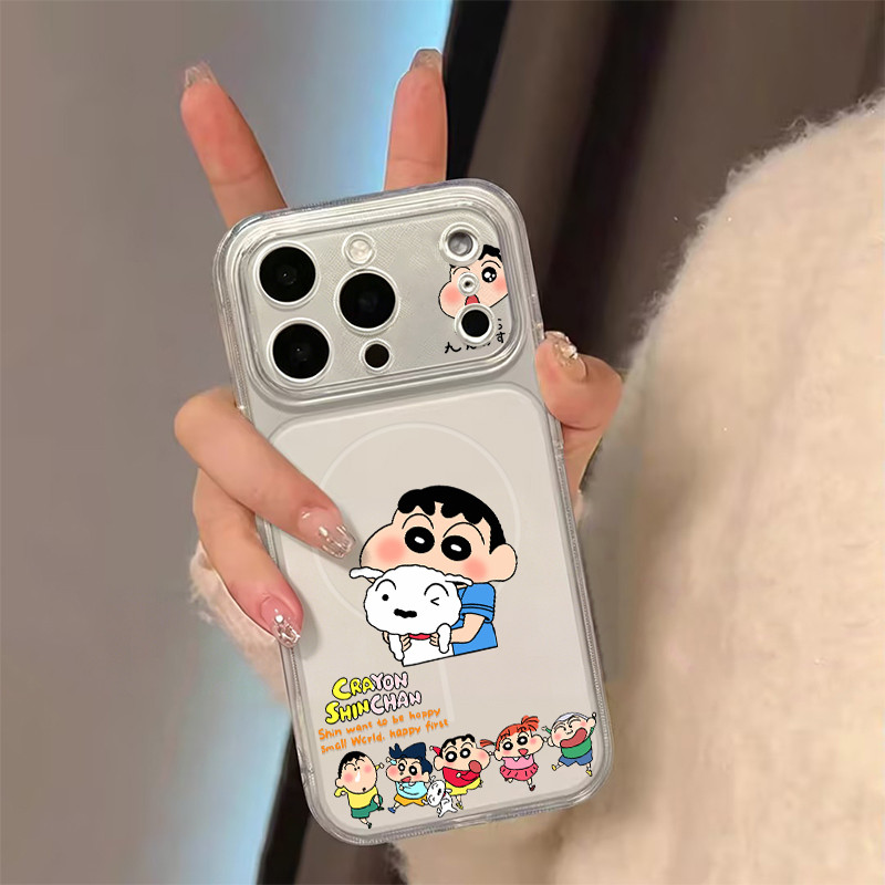 เคสการ์ตูน Crayon Shin-chan เหมาะกับ iPhone 17 13 15 14 12 11 16 Pro Max 15 Plus เคสTPU