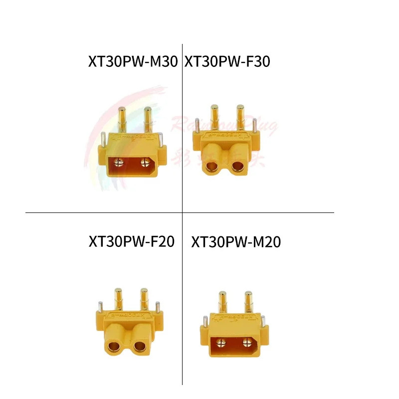 สําหรับ Amass XT30PW หญิงหรือชาย PCB บอร์ดปลั๊กกล้วย XT30 Connector XT30PW-M หรือ XT30PW-F หรือ XT30
