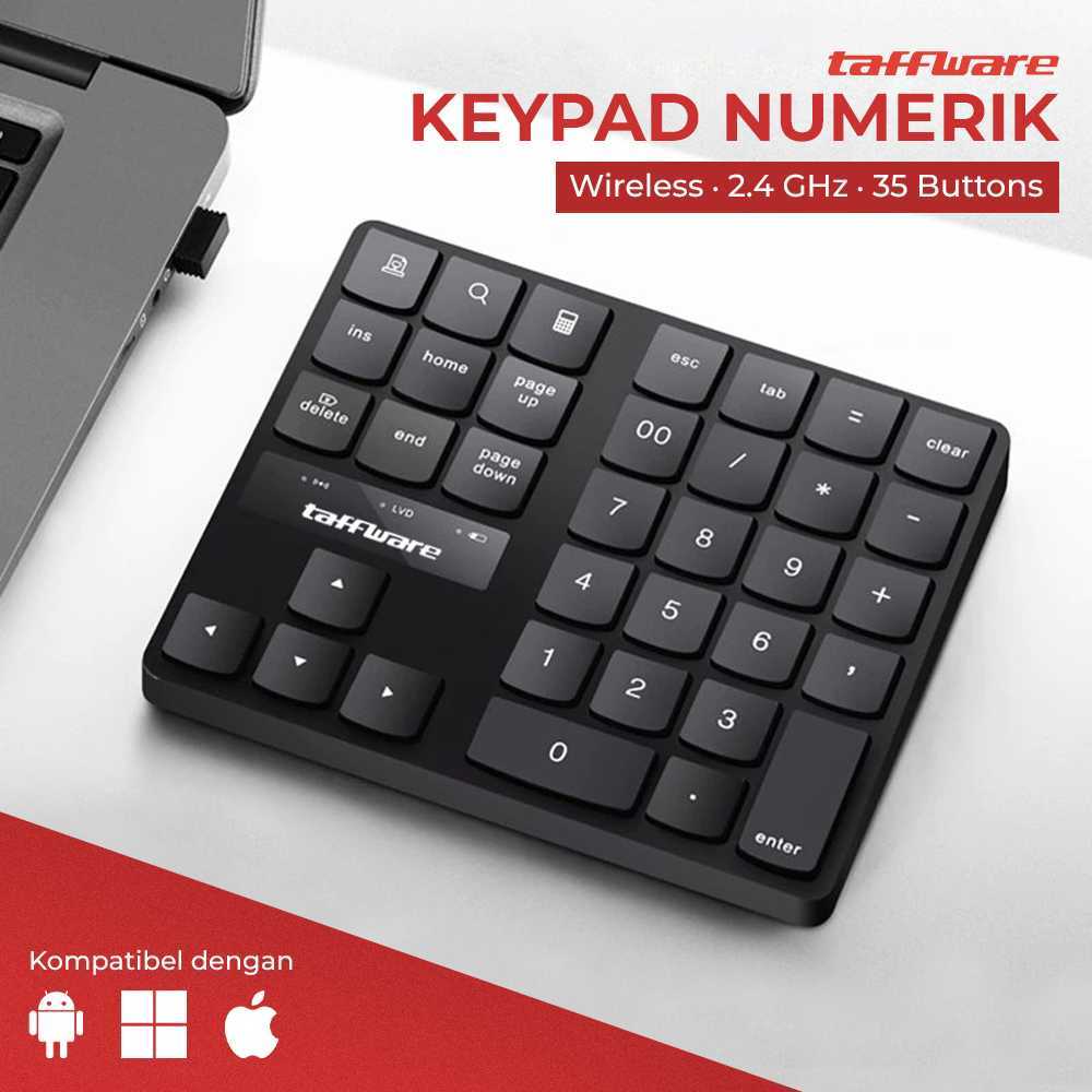 TOMBOL Numpad ไร้สาย 2.4GHz USB Dongle แป้นพิมพ์ตัวเลข, ปุ่มหมายเลขภายนอกสําหรับแล็ปท็อป, การบัญชีกา