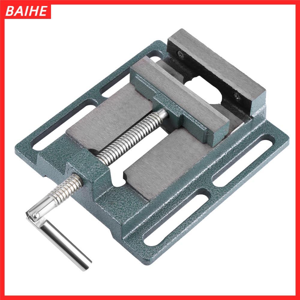 BAIHE เจาะกด Vice, ปุ่มปรับอย่างรวดเร็วเหล็กหล่อ Milling Vice, Professional 4 "เปิดขนาด Multi-Groove