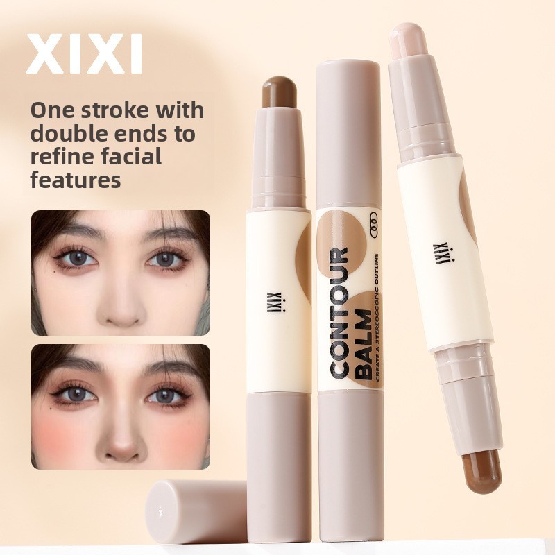 แท่งคอนทัวร์ไฮไลท์ 2-in-1 เนื้อครีมเนียนเกลี่ยง่าย ปรับรูปหน้าให้สวยเป็นธรรมชาติ ปัดแล้วไม่เป็นคราบ ติดทนนาน สำหรับมือใหม่และช่างแต่งหน้า สีน้ำตาลและสีไฮไลท์ พร้อมส่ง
