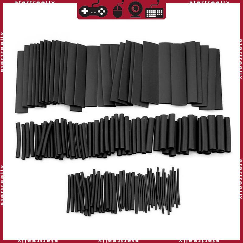 ST 127 ชิ้นชุดท่อหดความร้อนสีดําฉนวนกันความร้อน Sleeving Shrink Ratio 2 1