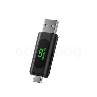 GOOJODOQ TF / SD เครื่องอ่านการ์ดหน่วยความจำพอร์ต USB C ความเร็ว 480Mbps เข้ากันได้กับ Mac - Book