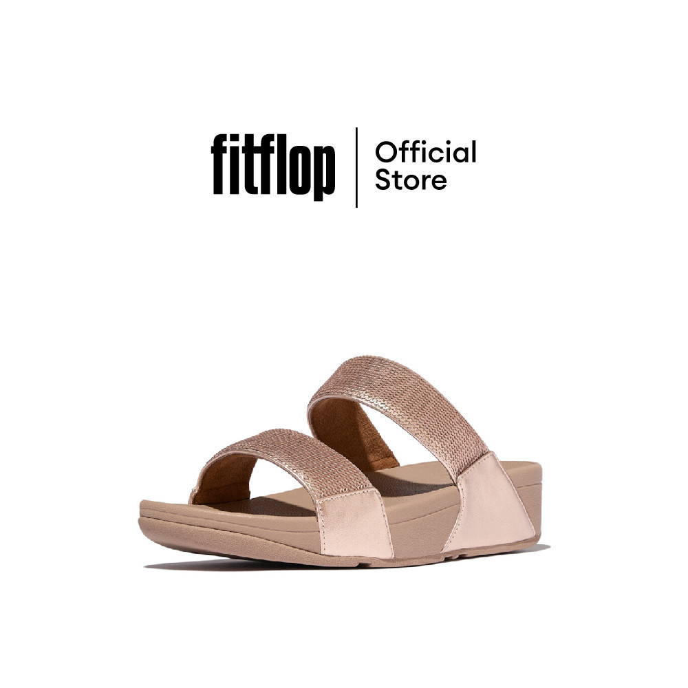 FITFLOP LULU FLOWER CROSS SLIDES รองเท้าแตะผู้หญิง รุ่น A4M-001 สี BLACK