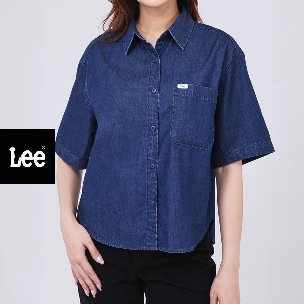 LEE เสื้อเชิ้ตแขนสั้นผู้หญิง รุ่น LE S226WSHIF23 สียีนส์เข้ม