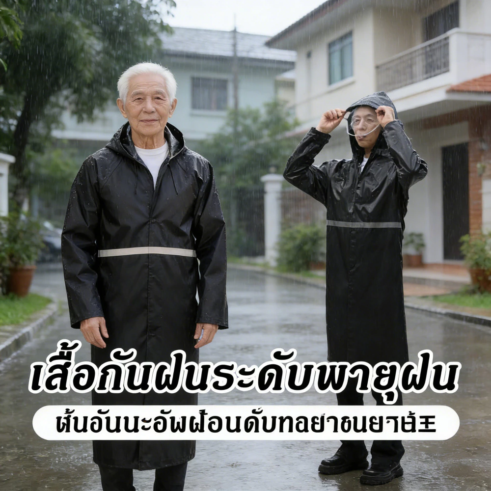 เสื้อกันฝนแฟชั่น ฟรีไซส์ กันน้ำ ทนทาน