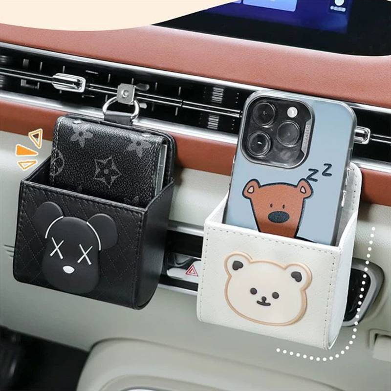 Car Vent Storage Box Hanging Bag Car Interior Decoration Creative Cartoon Car Storage Bag Buggy Bag 