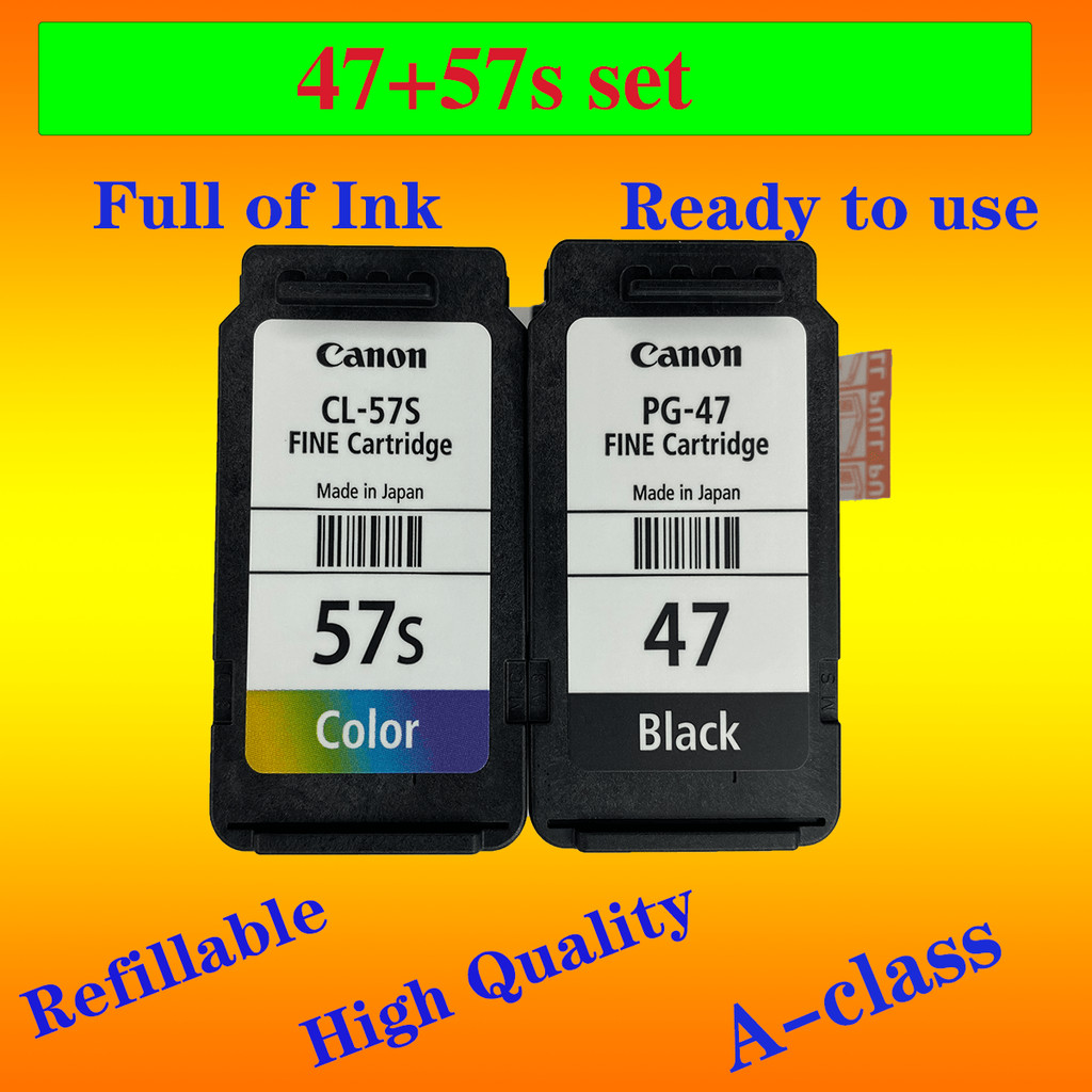CL 57 Tri-Color Refillable (CL-57 CL57) PG47 CL57 ตลับหมึกสําหรับ Canon E3370 E3470 E400 E410 E417 เ