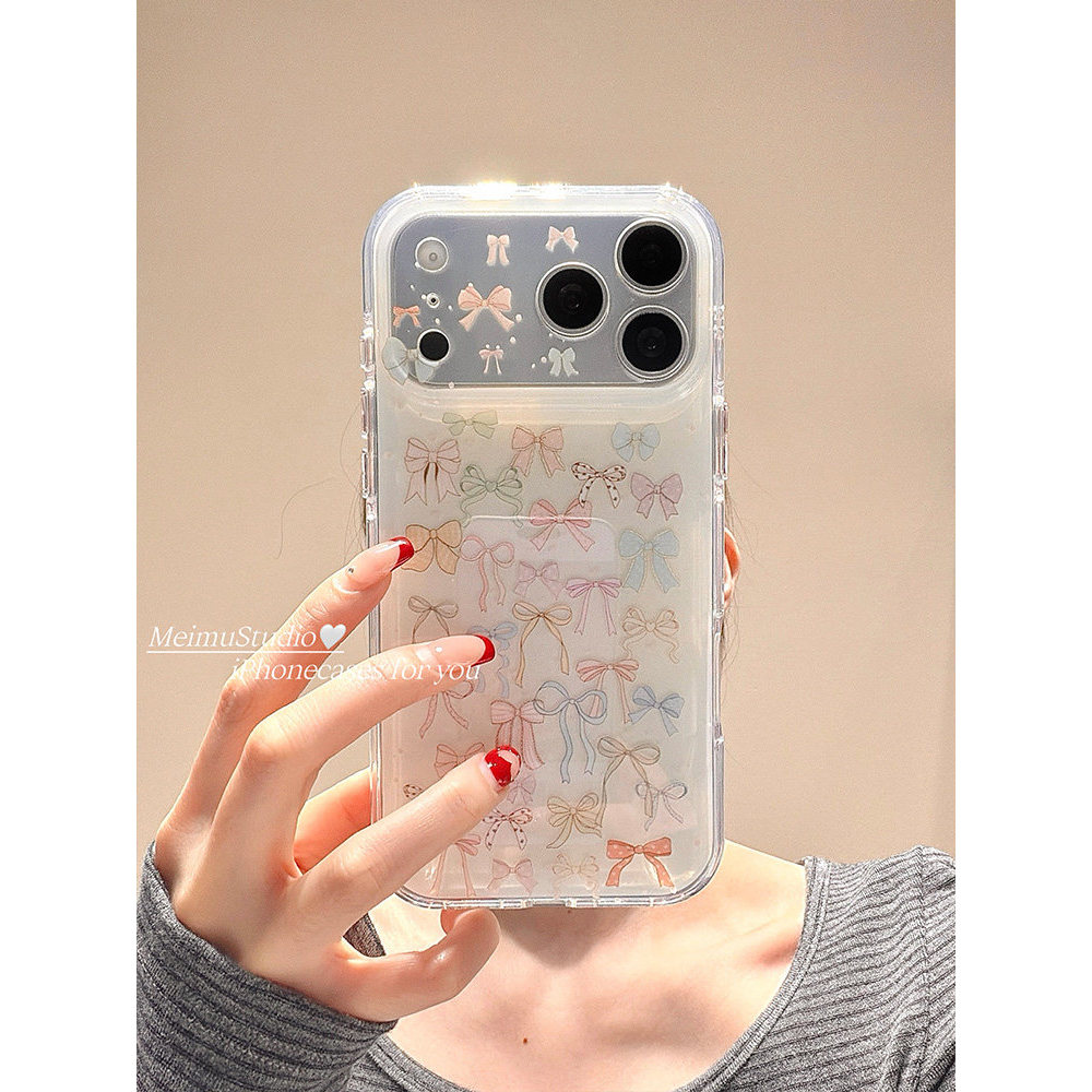 Huiwanju สาวสีโบว์สําหรับ iPhone 17promax เคสโทรศัพท์มือถือ iphone16/15pro/17/16pm/15 สองชั้น 17pm ร