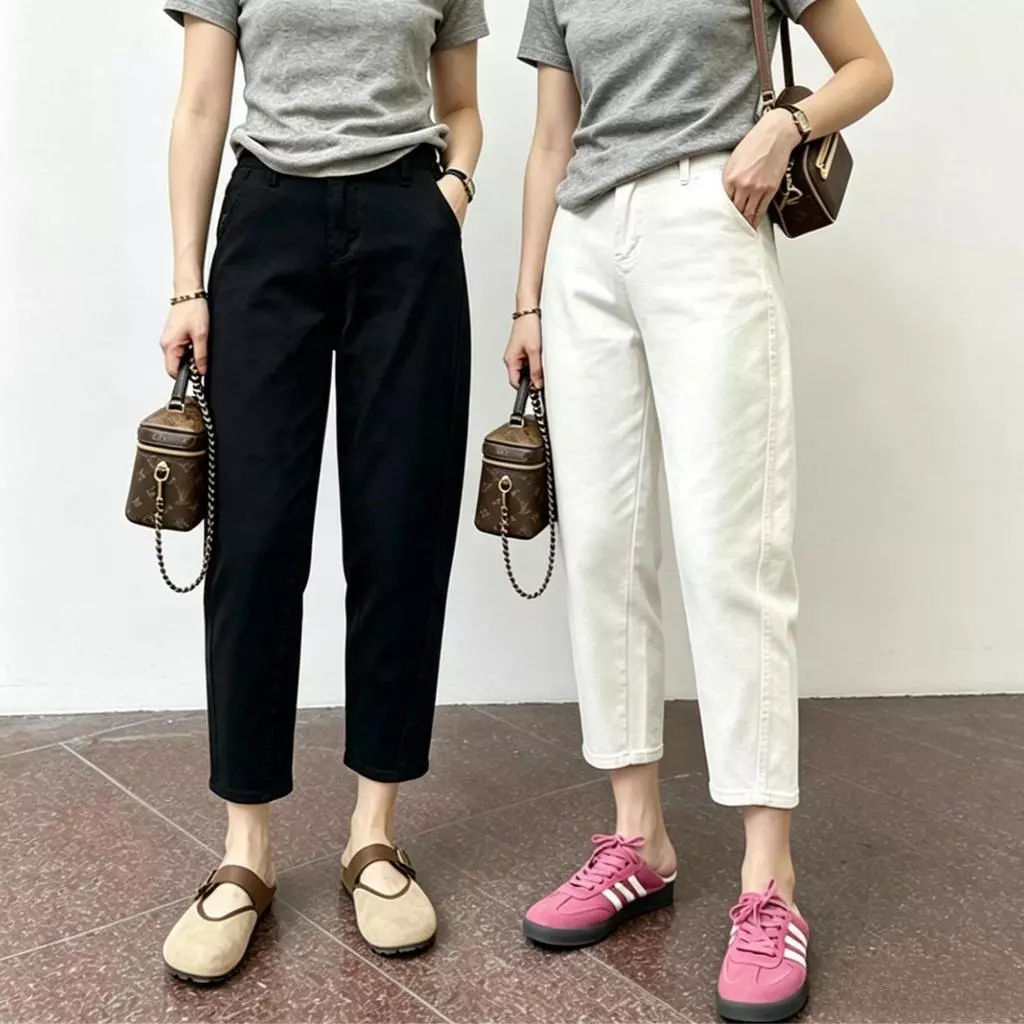 GHAOHES กางเกงยีนส์ไซส์ใหญ่ ยืดหยุ่น 2 สีคลาสสิก สวมสบาย ใส่ได้ทุกสถานการณ์ S-5XL #V106-V107