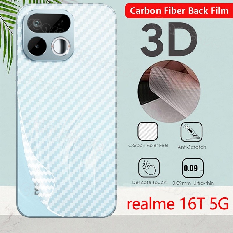 สําหรับRealme 16T 16Pro 16Pro + 16ProPlus Realme16T 16 T Pro Plus + 4G 5G 2026 Anti Slip 3Dคาร์บอนไฟเบอร์ป้องกันหน้าจอด้านหลังป้องกันฟิล์มไม่กระจกนิรภัย