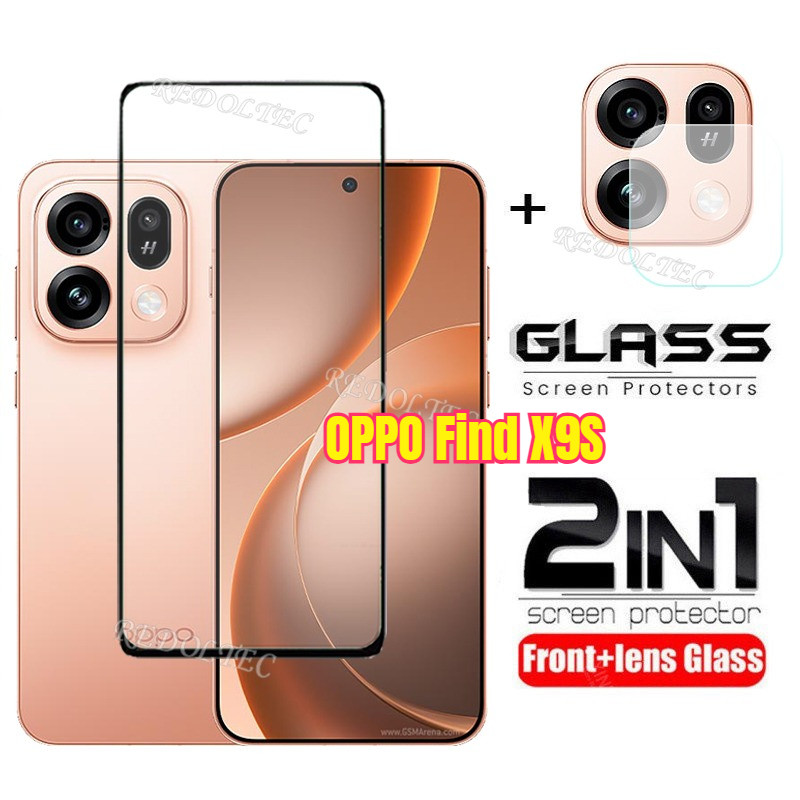 OPPO Find X9S ฟิล์มกระจกนิรภัยคลุมเต็มจอ 2 in 1 พร้อมเลนส์กล้อง ปกป้องหน้าจอและเลนส์หลัง