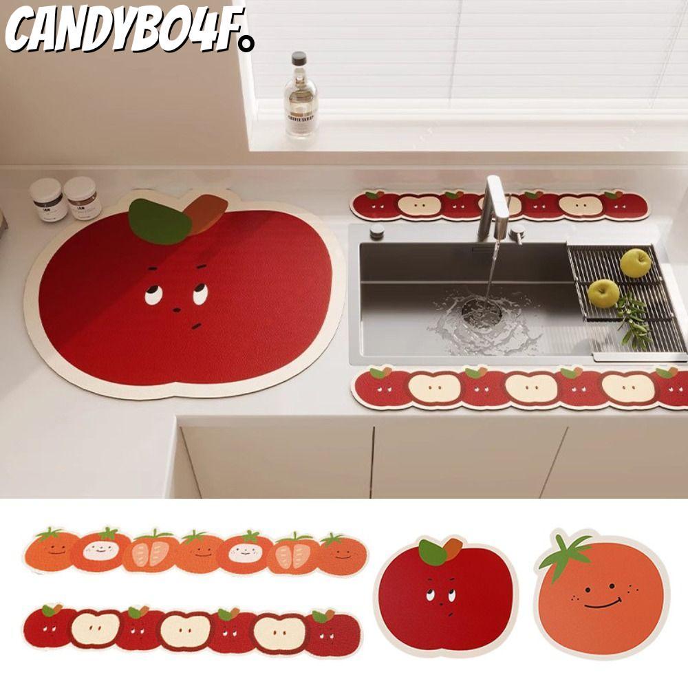 CANDYBO4F เสื่อดูดซับอ่างล้างจาน, 10x60 ซม. Lucky Cat ก๊อกน้ําท่อระบายน้ํา, ทนทานลื่นล้างทําความสะอาดได้การ์ตูนแผ่นกาแฟห้องครัวห้องน้ํา