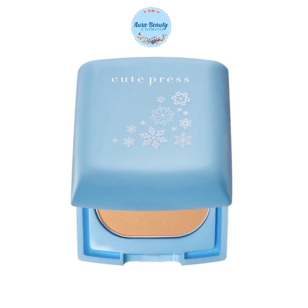 Cute Press Evory Snow Whitening & Oil Control Foundation Powder SPF30 PA+++ 5g แป้งพัฟ สีฟ้า