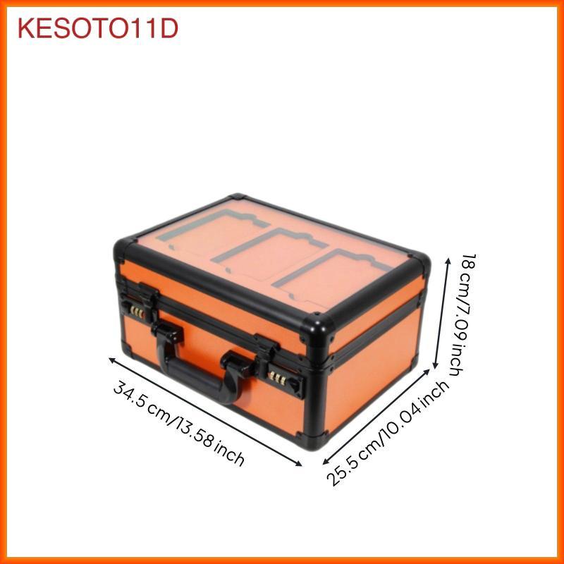 [kesoto11d] SiaBiced Card Storage Case พร้อมสามสล็อตอลูมิเนียม Graded Card Display Box Holder รหัสผ่านปกป้องสําหรับการ์ดซื้อกีฬา