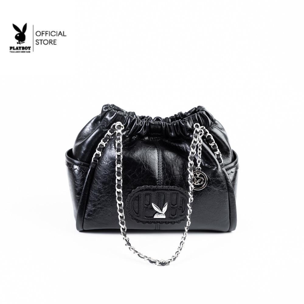 PLAYBOY รุ่น Chaira Ruched Chain Bag กระเป๋าสะพายข้าง รหัสST-B262PB659 ดีไซน์ปากกระเป๋าจีบย่น มี3สี