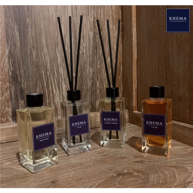สมายด์ขายถูก ก้านไม้หอมปรับอากาศ เทียบแบรนด์ดัง ขนาด 50 ml 15 วัน KHEMA (เขมะ)  ห้อง 20 ตรม. Diffuser น้ำหอมปรับอากาศ