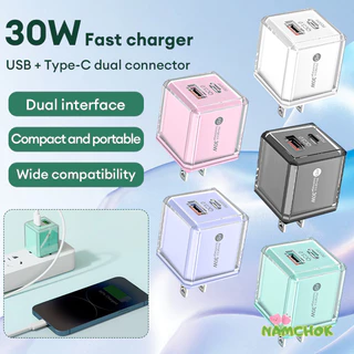 【NK】ที่ชาร์จเร็ว 30W สำหรับสมาร์ทโฟน พอร์ต USB + Type-C-NK