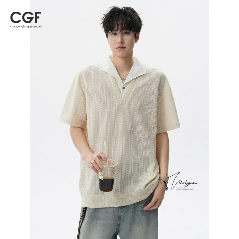 MeTozone เสื้อเชิ้ตแขนสั้นผู้ชาย Old Money Style Casual Fashion All-Matching เสื้อโปโล
