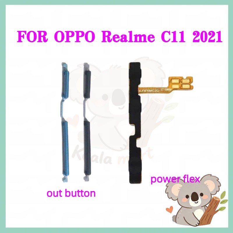 สําหรับ OPPO Realme C11 2021 โทรศัพท์สวิทช์ Key Power On Off Volume up down ปุ่มด้านข้างปุ่ม Flex เปลี่ยน