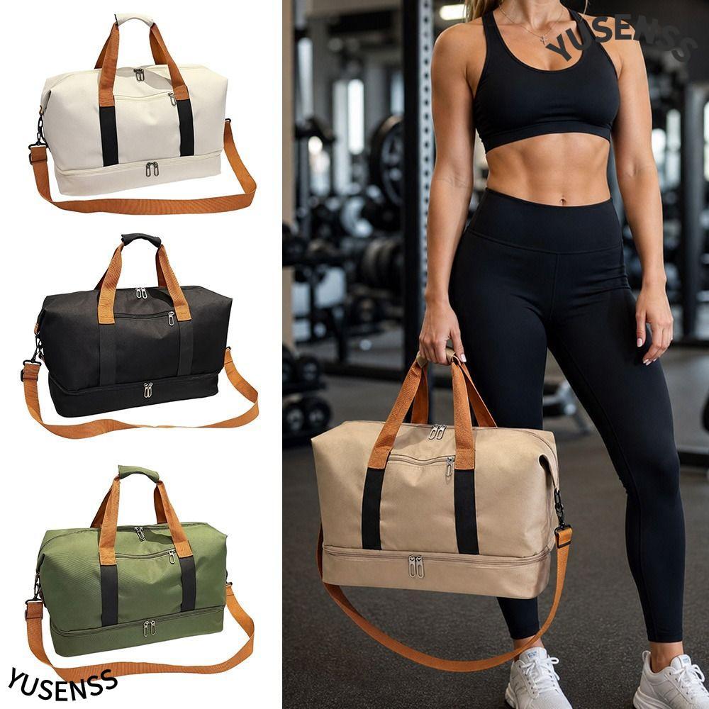 YUSEN Travel Gym Bag, กระเป๋าออกกําลังกายกันน้ําหลายกระเป๋าน้ําหนักเบาพร้อมช่องใส่รองเท้า Duffle Gym