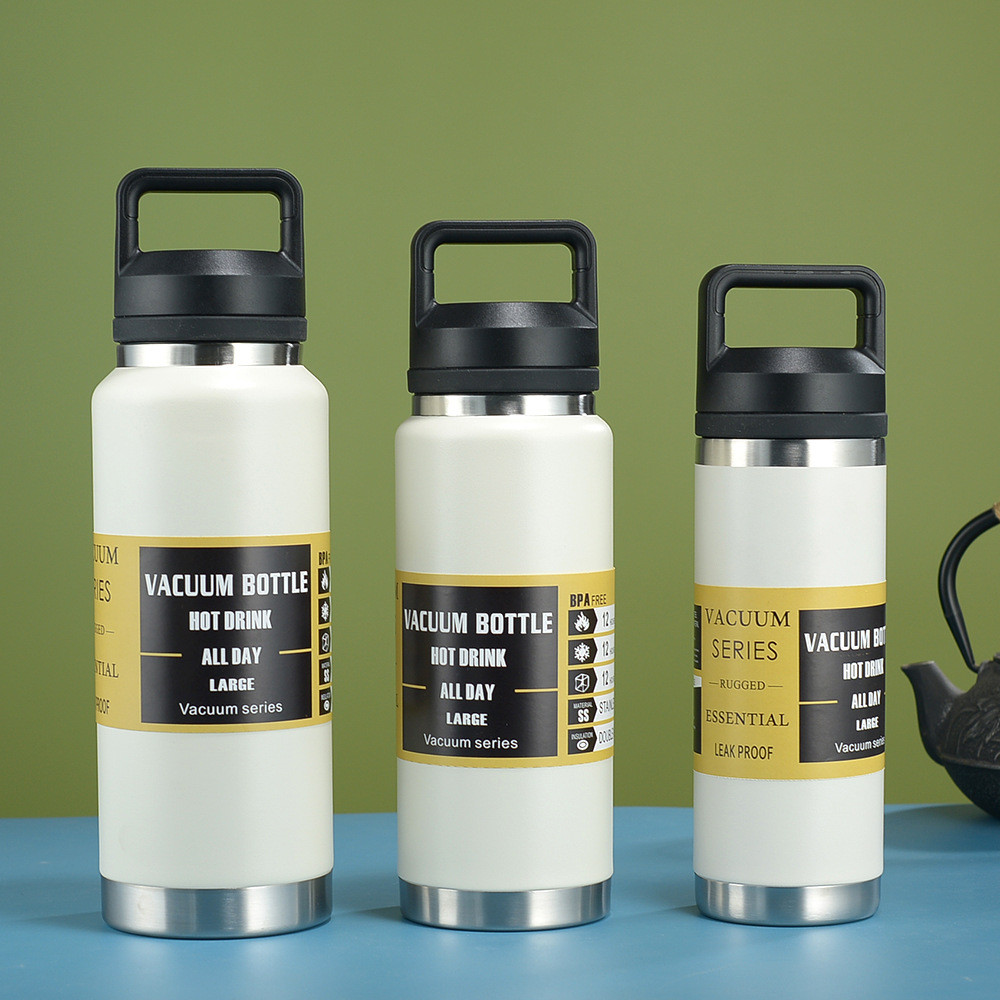 Creative Space Bottle 304 สแตนเลส Double-Layer สูญญากาศ Thermos ถ้วย Double-Lid ขวดแบบพกพาขวดกีฬา