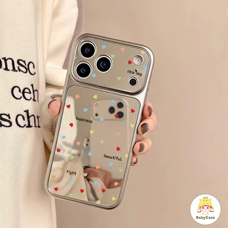 เคสโทรศัพท์กระจกสีรูปหัวใจ เคสไอโฟน17 เหมาะสำหรับIPhone X XS Max17 16 11 13 XR 14 12 ProMAX 14 Plus