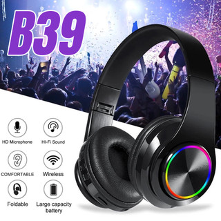 B39หูฟังไร้สาย หูฟังบลูทูธครอบหู บลูทูธ5.0 เล่นเกม/ฟังเพลง ลดเสียงรบกวน เสียบแมมได้ ชาร์จUSB ใช้ได้ทั้งคอมและมือถือ