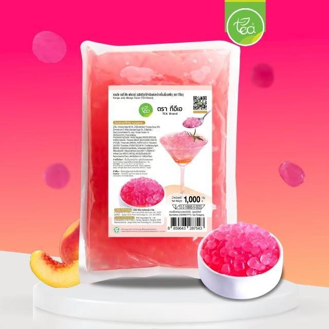 ไข่มุกบุกคริสตัล รสพีช Crystal Pearls ท็อปปิ้งเครื่องดืม ชา กาแฟ แต่งหน้าขนม ขนาด 1,000 กรัม ตรา ทีอีเอ