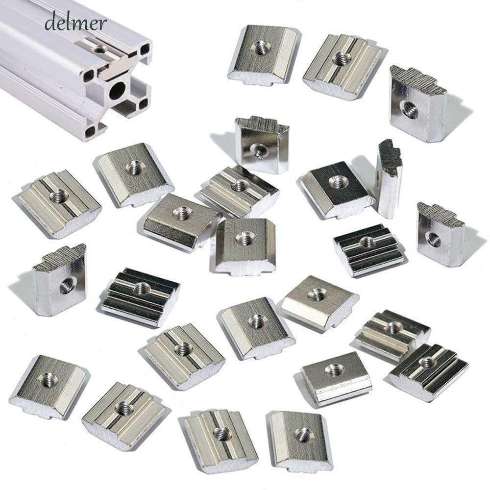 DELMER ค้อน Nut T-Track เลื่อน M3 M4 M5 M6 T บล็อกโปรไฟล์อลูมิเนียม T Slot Nut