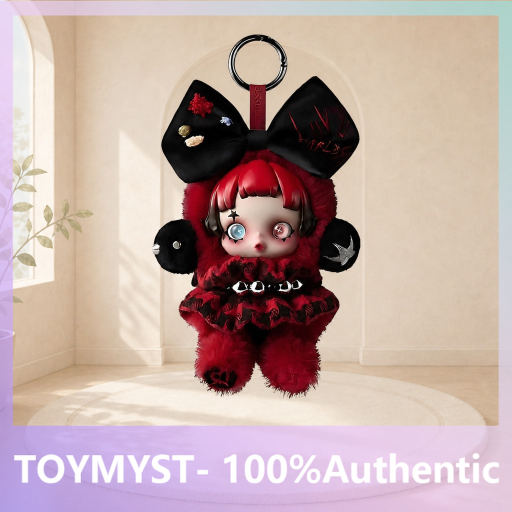 POPMART SKULLPANDA 6kHZ Hertz Vinyl Plush Pendant ของแท้อินเทรนด์เล่น