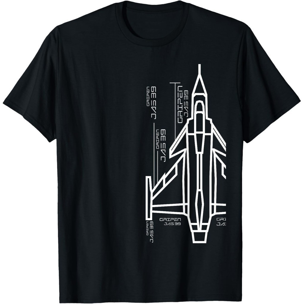 เสื้อยืด Saab JAS 39 Gripen คอลเลกชัน ลายเครื่องบินรบผ้าฝ้าย คอกลม S-5XL Unisex