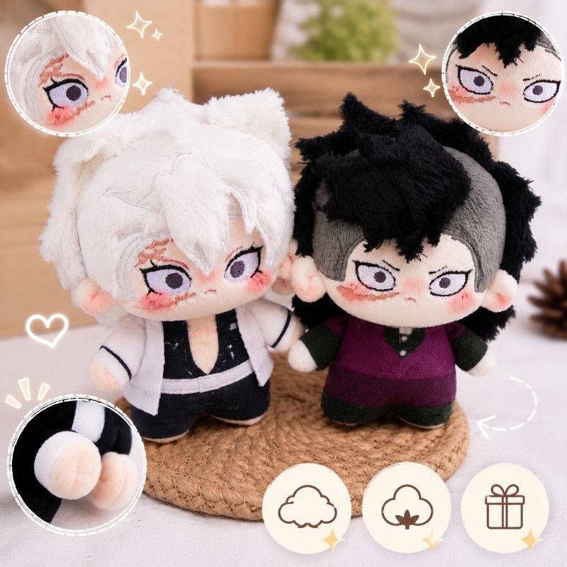 Kimetsu ไม่มี Yaiba Sanemi Genya ของเล่นตุ๊กตา 10 ซม.อะนิเมะตุ๊กตาน่ารักผ้าฝ้าย Plush Collectible De