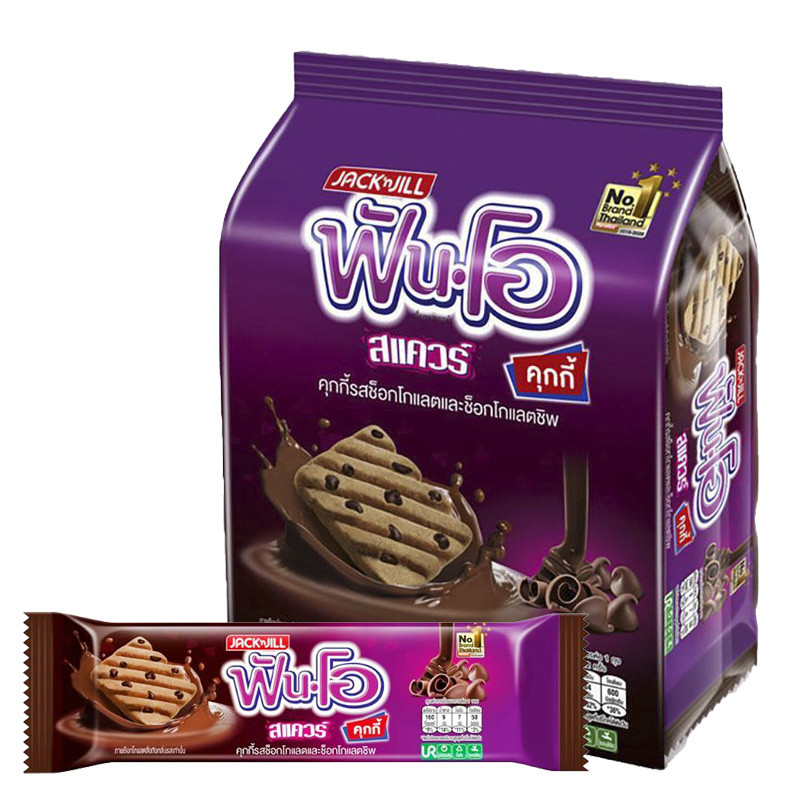 ฟันโอ คุกกี้ รสช็อกโกแลตและช็อกโกแลตชิพ 33 ก. 12 ชิ้น (FUN-O Square Chocolate Chip 33 g 12 pcs) โปโล