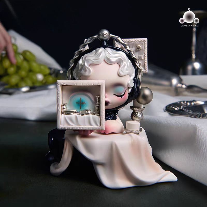 POPMART Skullpanda The Feast Begins Series ตุ๊กตาโมเดลน่ารักของเล่นเครื่องประดับของขวัญ K74T