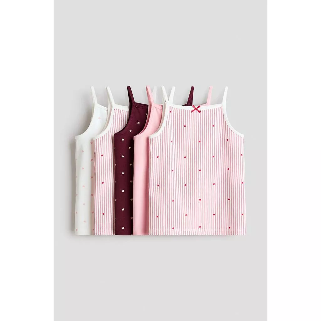 H&M(เอชแอนด์เอ็ม) ชุดเสื้อสายเดี่ยวผ้าฝ้าย 5 ชิ้น เด็กหญิง 1342906_1