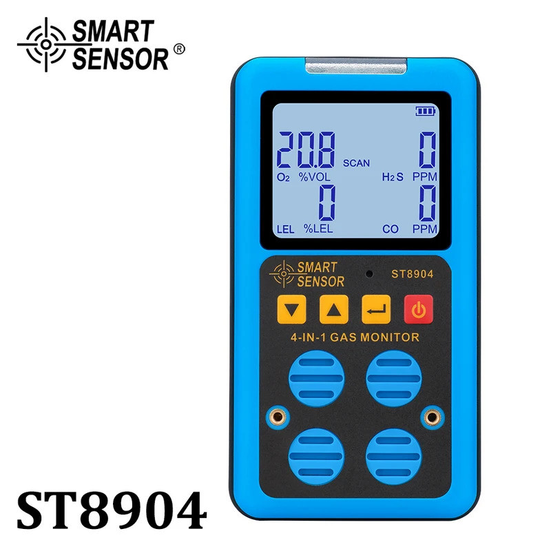 ติดทนนาน 2026 คุณภาพสูงProfessional Multifunctional Gas Detector ออกซิเจน O2 Hydrogen Sulfide H2S คา