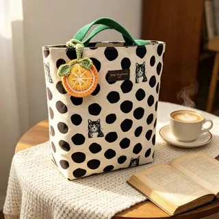 [Ready Stock] Polka Dot กระเป๋าถือแฟชั่นกระเป๋าผ้าใบความจุขนาดใหญ่ Casual All-Match Commuter Bag
