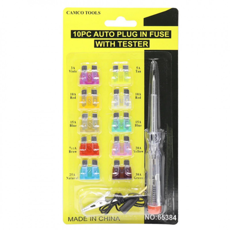 ฟิวส์กุญแจทดสอบรถยนต์ 12 ชิ้นพร้อมฟิวส์ขนาดเล็ก 3A-30A