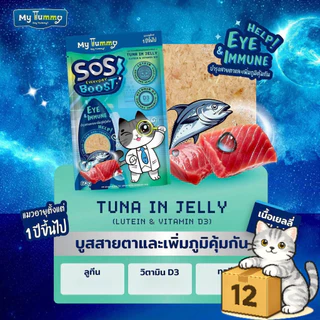 ( ยกโหล 12 ซอง ) My Tummy มายทัมมี่ อาหารเปียกแมว เนื้อแน่น กลิ่นหอม ทานง่าย เปียกแมว ขนาด 60 กรัม