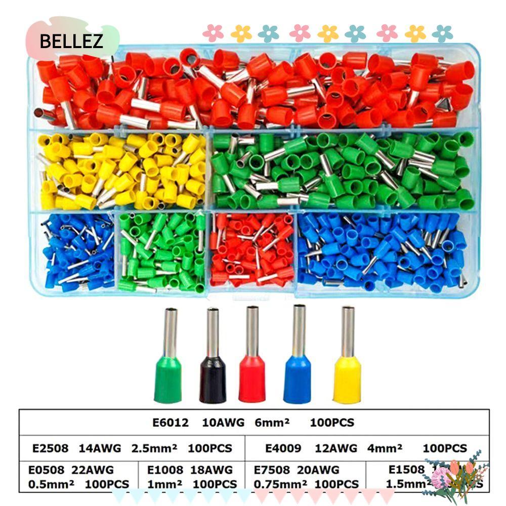 BELLEZ 300/400/700PCS Crimp Terminals ชุดสายไฟ E4012 E2512 E6012 E1510 ฉนวน Terminator
