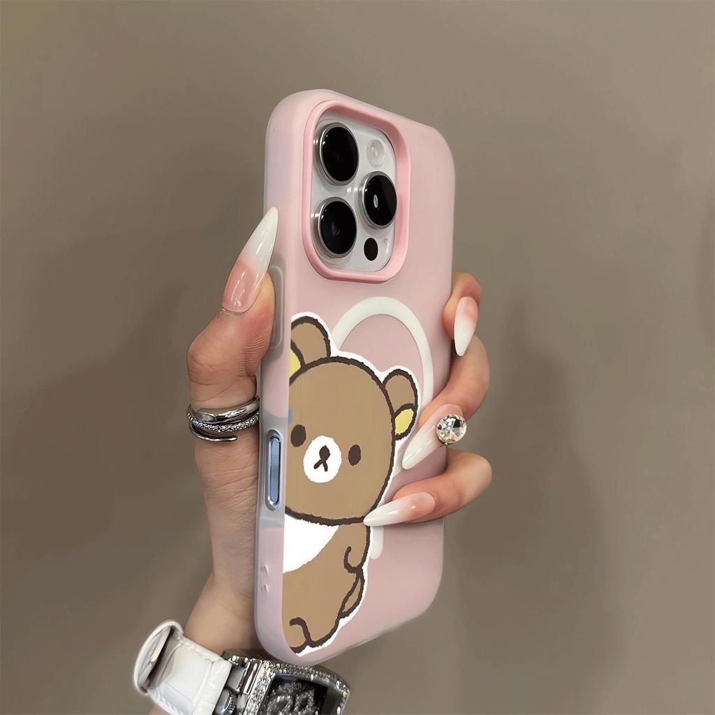เคสไอโฟน 13 11 สำหรับ IPhone 16 17 Air 15 12 14 Pro Max XR Max 7 8 หมีการ์ตูน แรงดึงดูดแม่เหล็ก GDCX