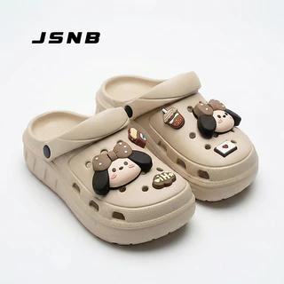 JSNB รองเท้าแตะผู้หญิง รองเท้าหัวโต Clogs น้องหมาหูยาว ติด Jibbitz สุดคิ้วท์ รองเท้าแฟชั่นผู้หญิง สไตล์เกาหลี [H827]