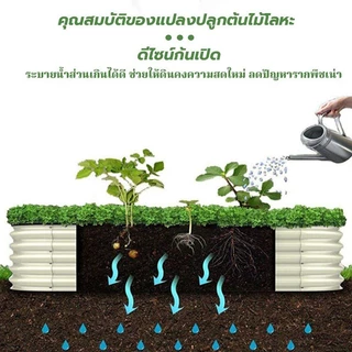 PERDKPAPA กระถางเมทัลชีท กระบะเมทัลชีทปลูกต้นไม้ แปลงสวนดอกไม้ กระบะปลูกต้นไม้ 150cm×60cm×43cm จัดสวนขนาดใหญ่