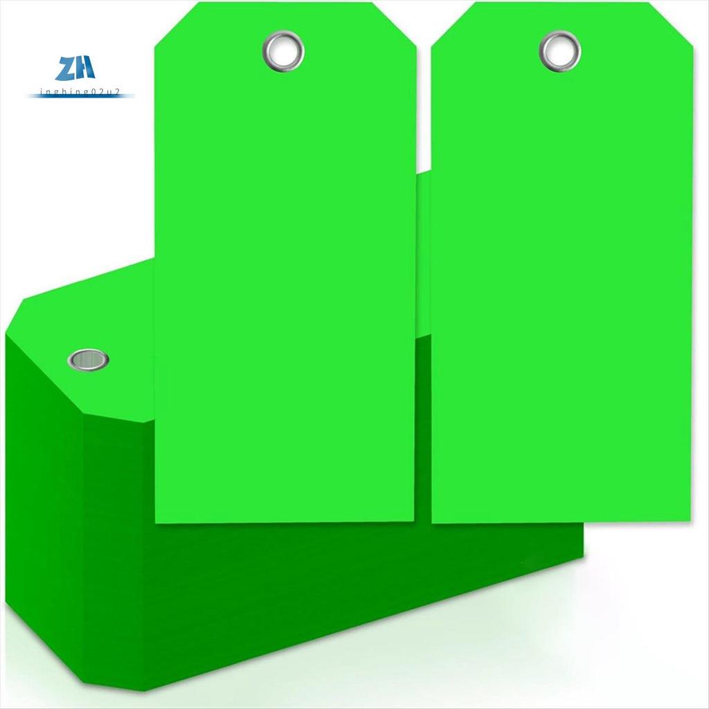 4 3/4In X 2 3/8In Neon Shipping Tags Blank Heavy Duty Hang Tags พร้อมเสริมหลุมเขียนแท็กกระเป๋าเดินทา