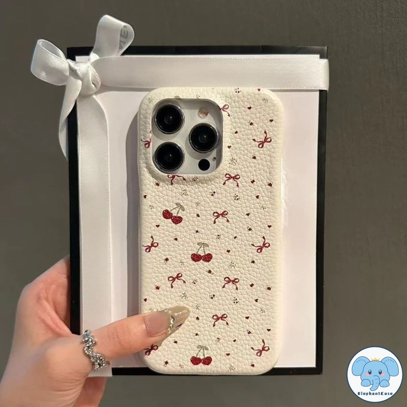 เคสไอโฟน17 เคสกระจก ลายโบว์+จุด สไตล์สุทธิ น่ารัก สำหรับ IPhone Air 15 11 17 13 16 12 14 Pro Max 13 X XR XS 15 16 Plus