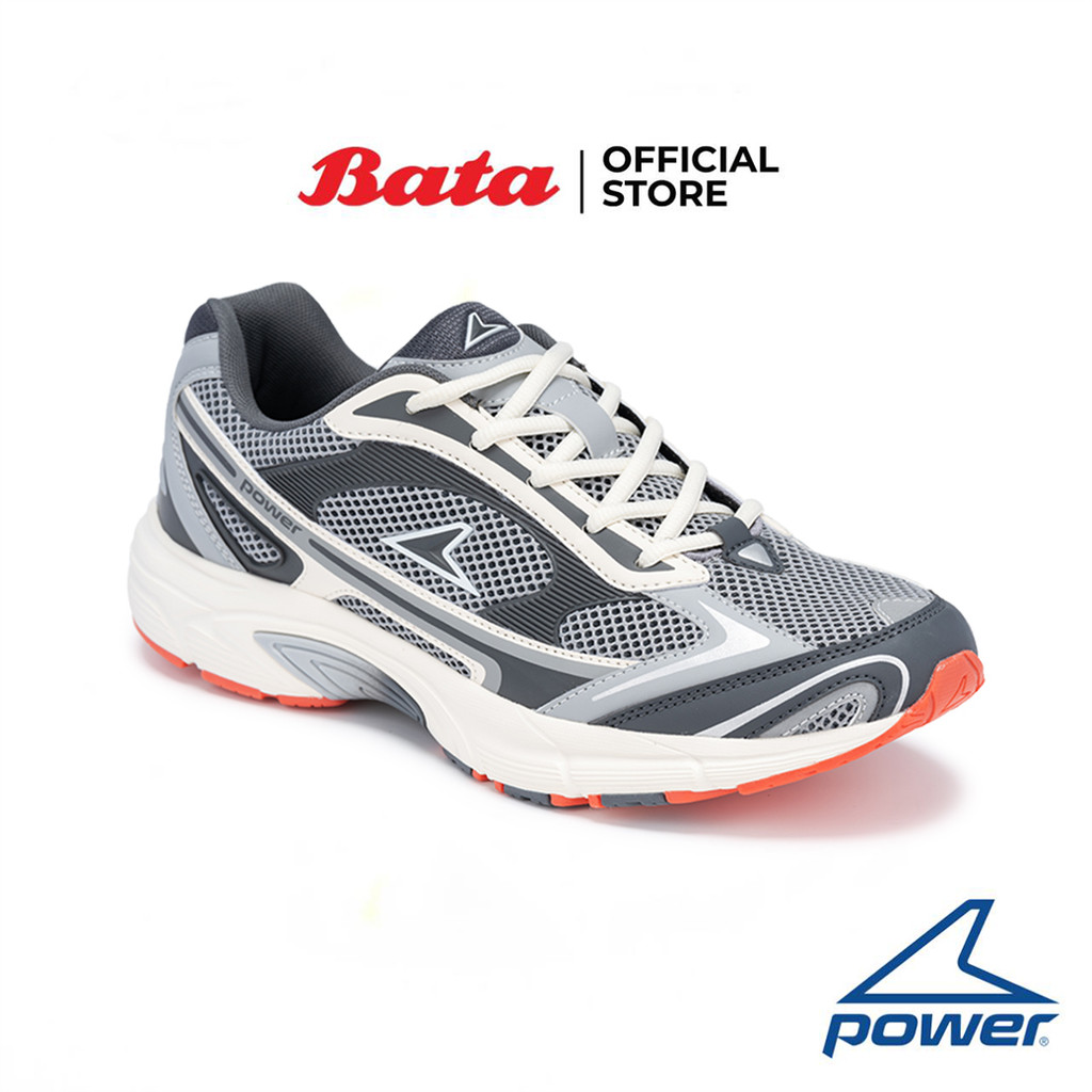 Bata บาจา Power รองเท้าผ้าใบสนีคเกอร์ แบบผูกเชือก สำหรับผู้ชาย รุ่น ZETA RELIC สีเทา 8282199