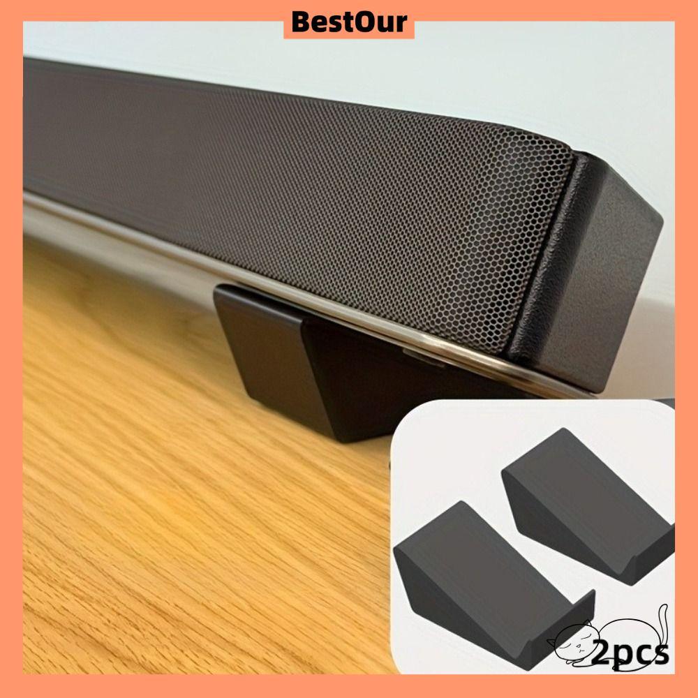 BESTOUR ฐานขาตั้ง Soundbar 2 ชิ้น, ยกมุมพิมพ์อุปกรณ์เสียง Riser, ที่วางลําโพงยกระดับคุณภาพสูงหลายยี่ห้อเข้ากันได้