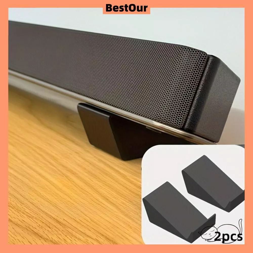 BESTOUR ฐานขาตั้ง Soundbar 2 ชิ้น, ยกมุมพิมพ์อุปกรณ์เสียง Riser, ที่วางลําโพงยกระดับคุณภาพสูงหลายยี่ห้อเข้ากันได้