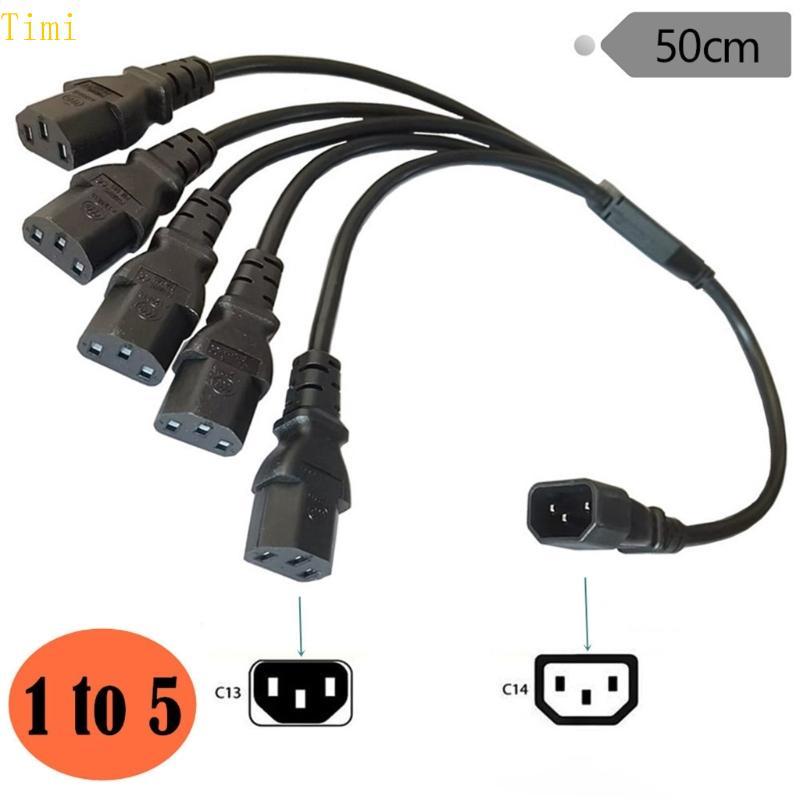 Timi Single C14 ถึงหลาย C13 สายไฟ Y Type Splitter อะแดปเตอร์สายต่อ